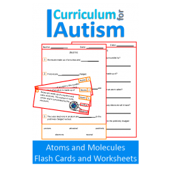 Atoms and Molecules Comprehension, Chemistry Flash Cards and Worksheets